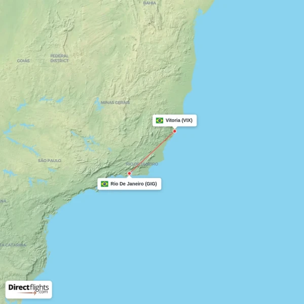 Rio De Janeiro - Vitoria direct flight map