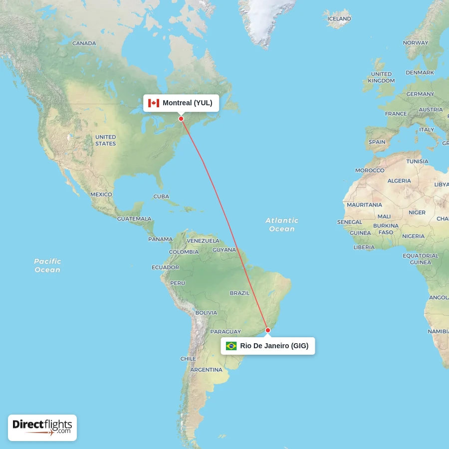 GIG - YUL route map