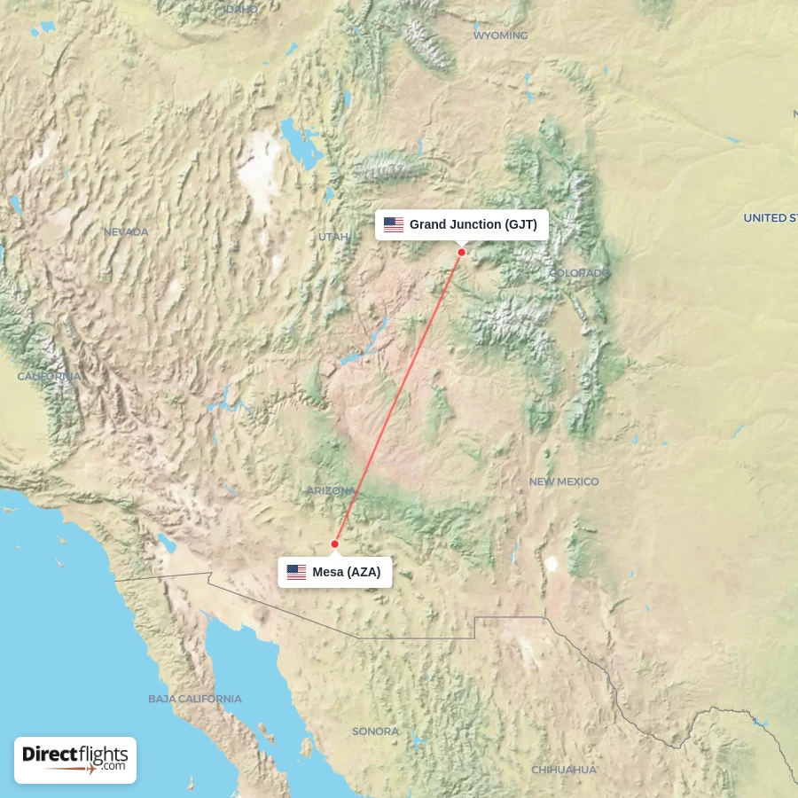 GJT - AZA route map