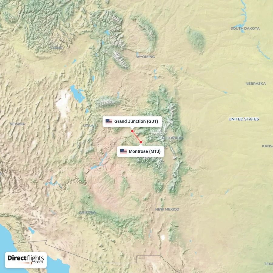 GJT - MTJ route map
