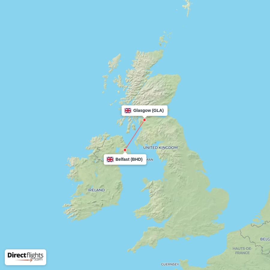 GLA - BHD route map