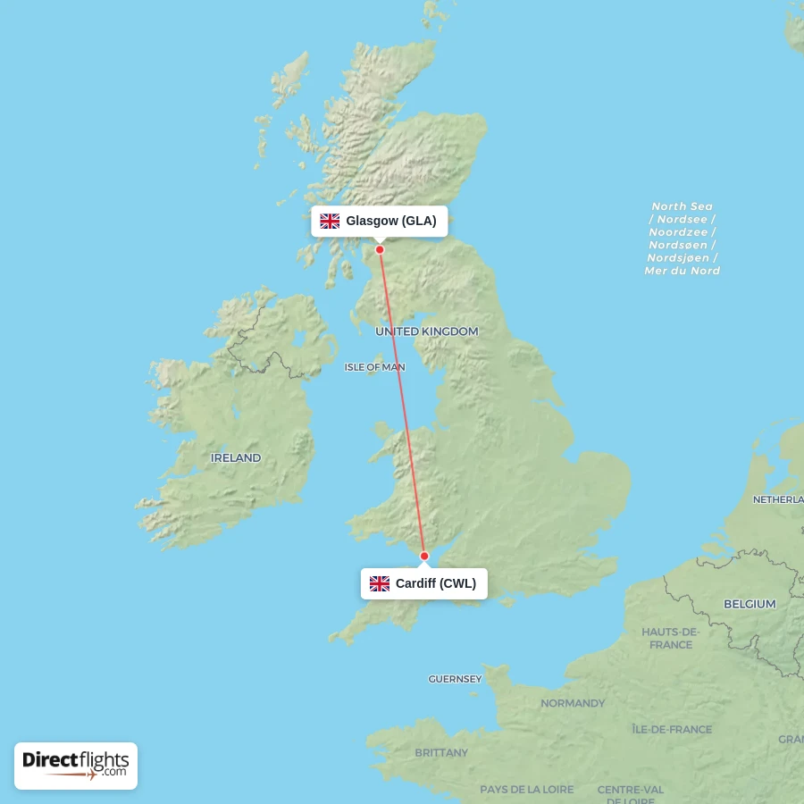 GLA - CWL route map