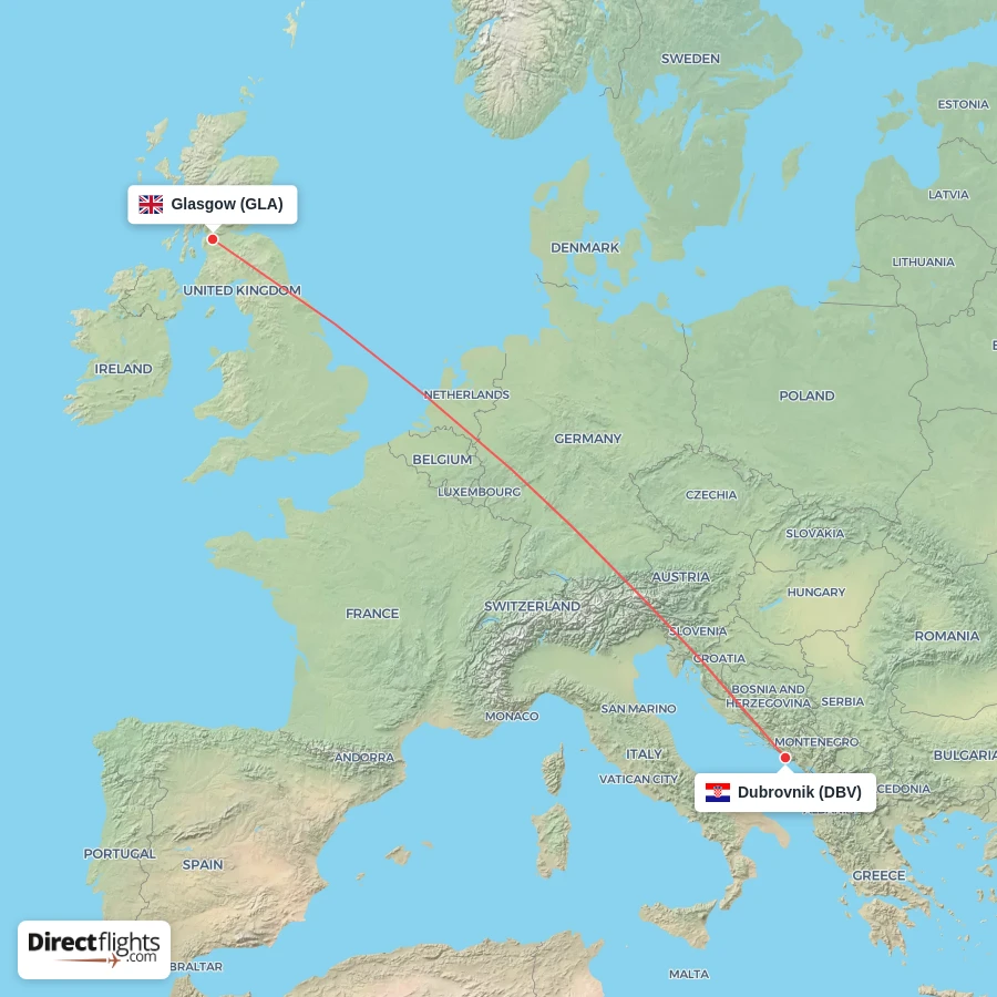 GLA - DBV route map