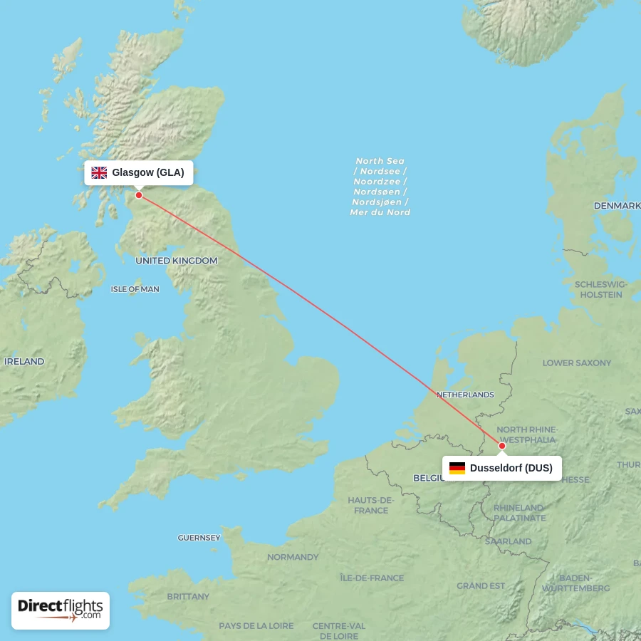GLA - DUS route map