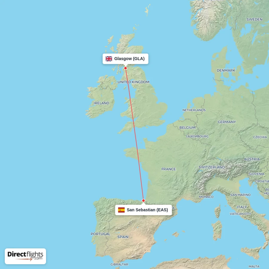 GLA - EAS route map