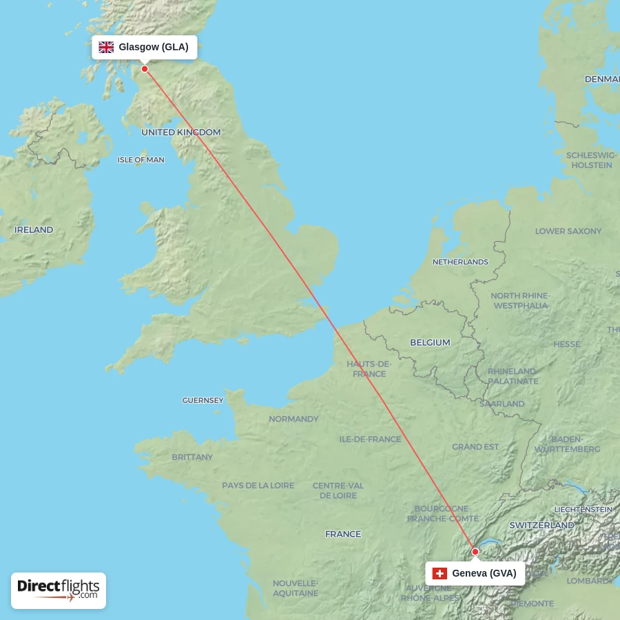 GLA - GVA route map