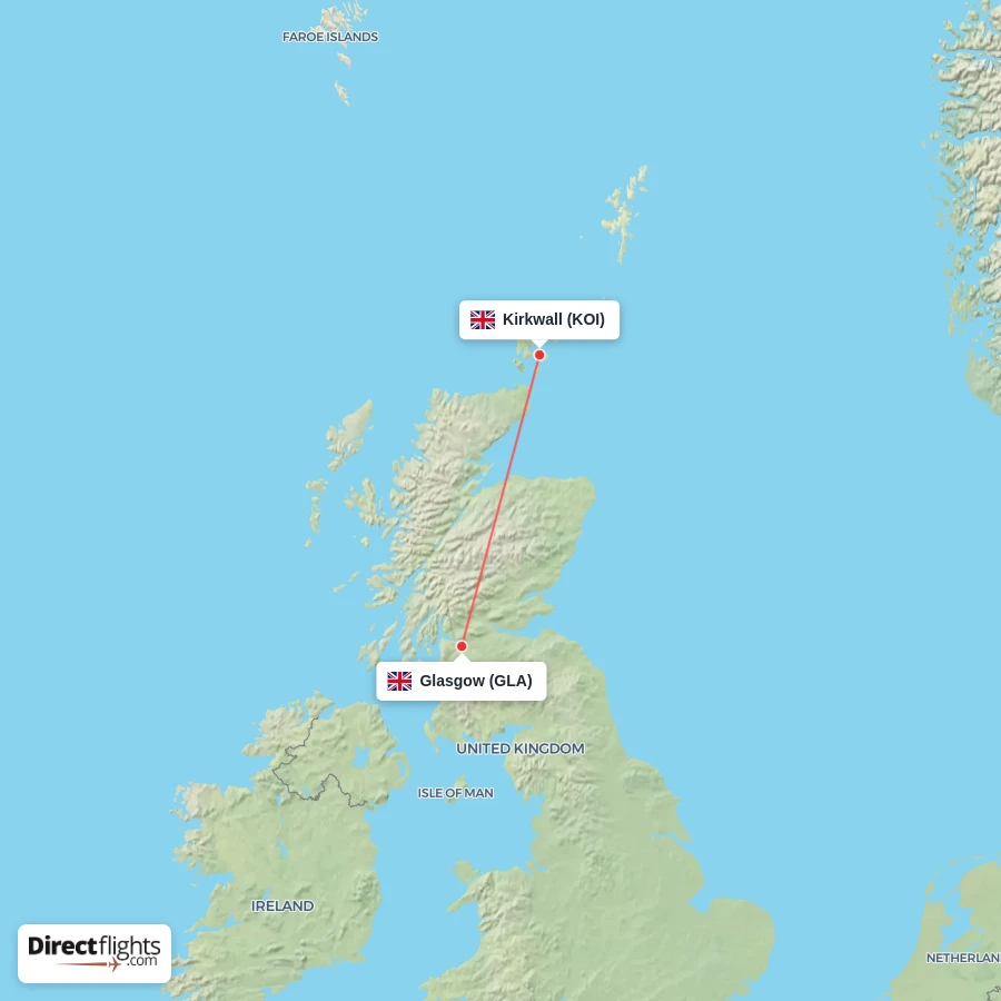 GLA - KOI route map
