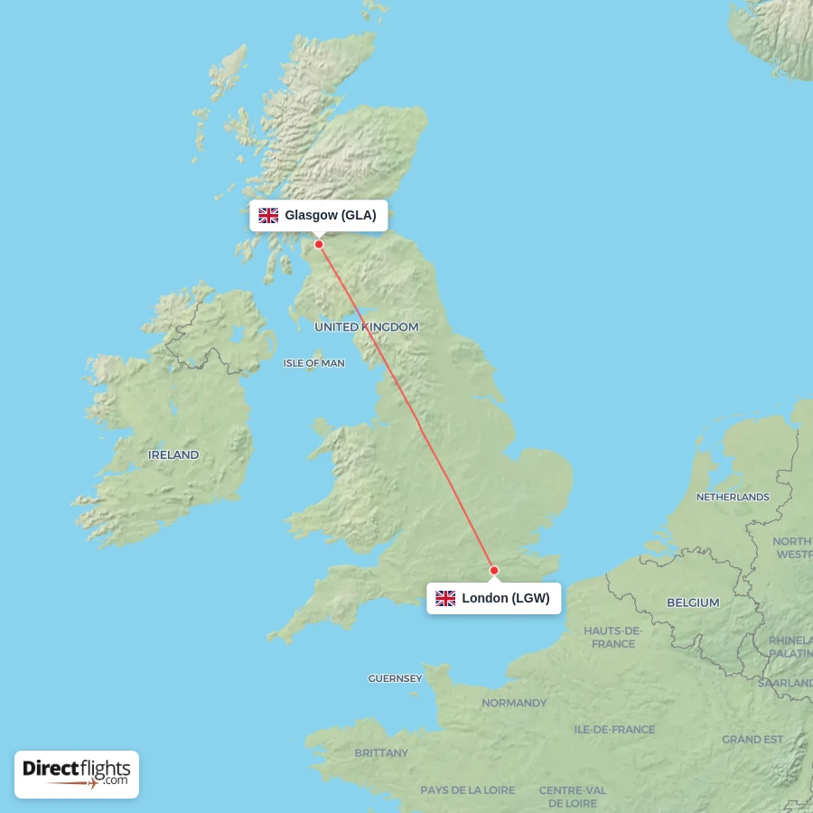 GLA - LGW route map