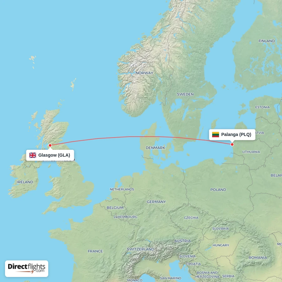 GLA - PLQ route map