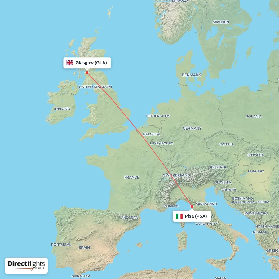 GLA - PSA route map