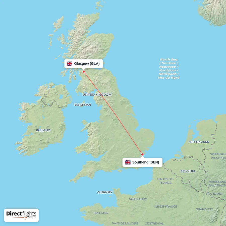 GLA - SEN route map