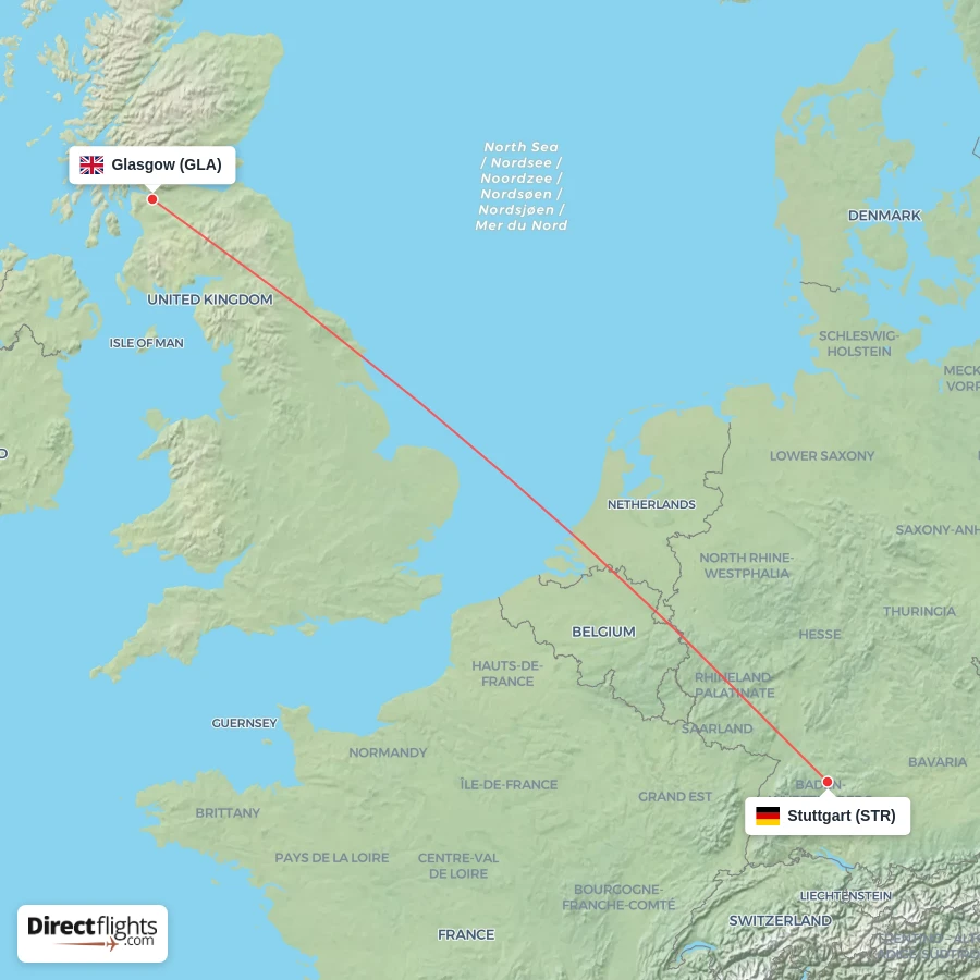 GLA - STR route map