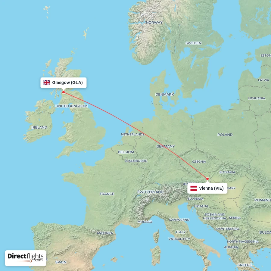 GLA - VIE route map