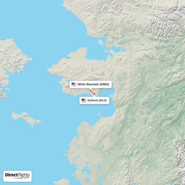 Golovin - White Mountain direct flight map