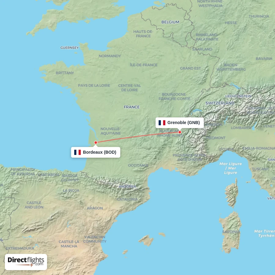 GNB - BOD route map