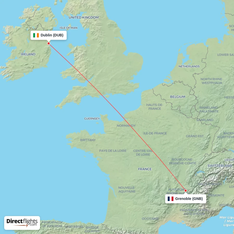 GNB - DUB route map