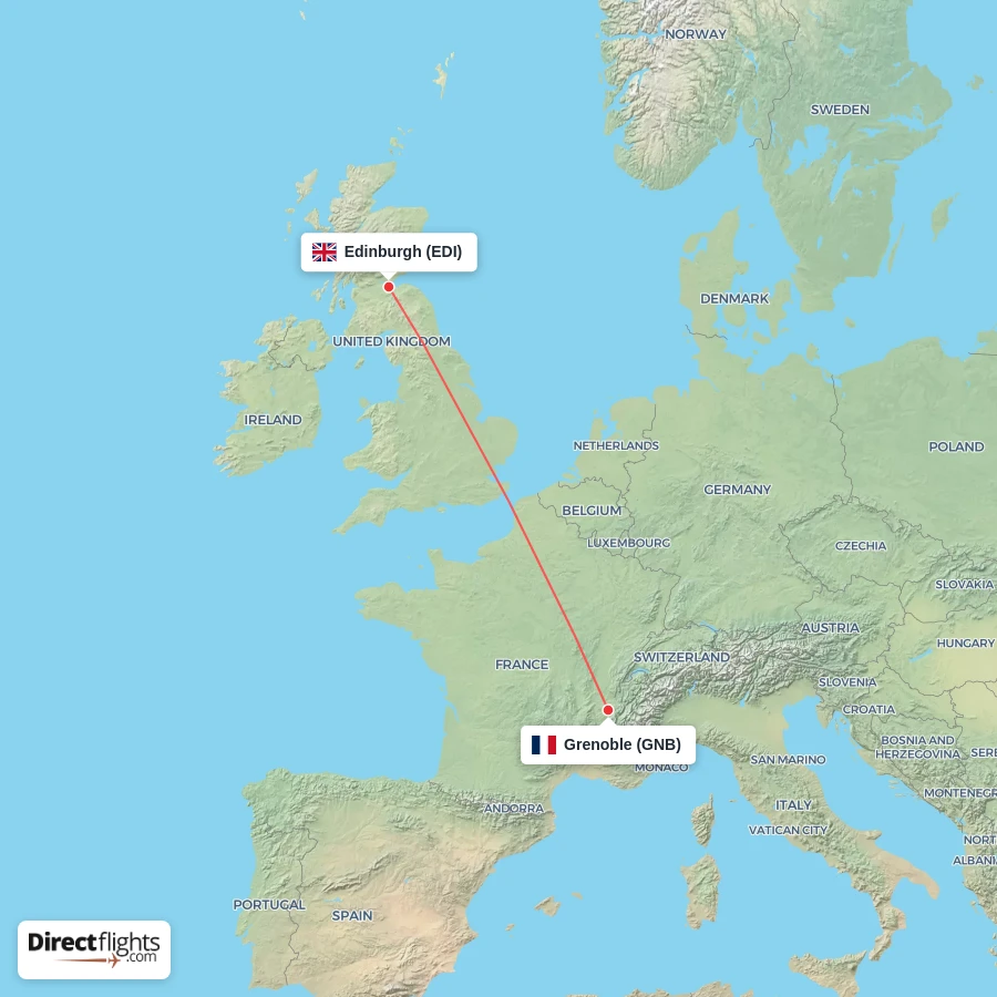 GNB - EDI route map