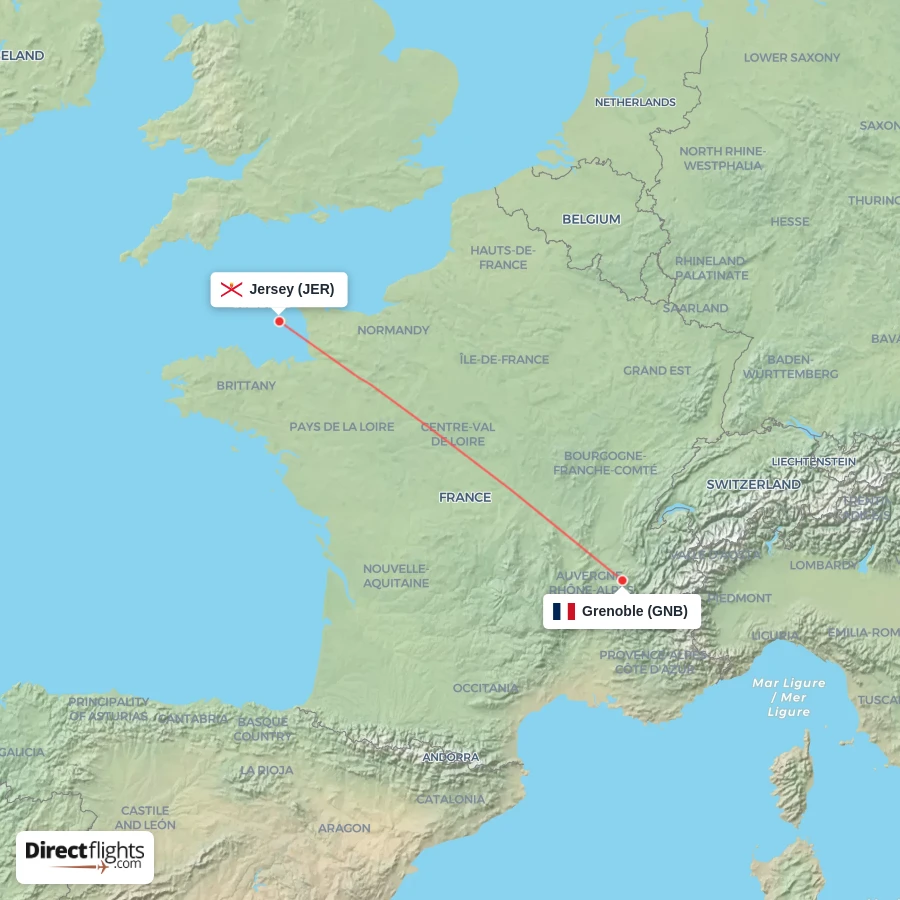 GNB - JER route map