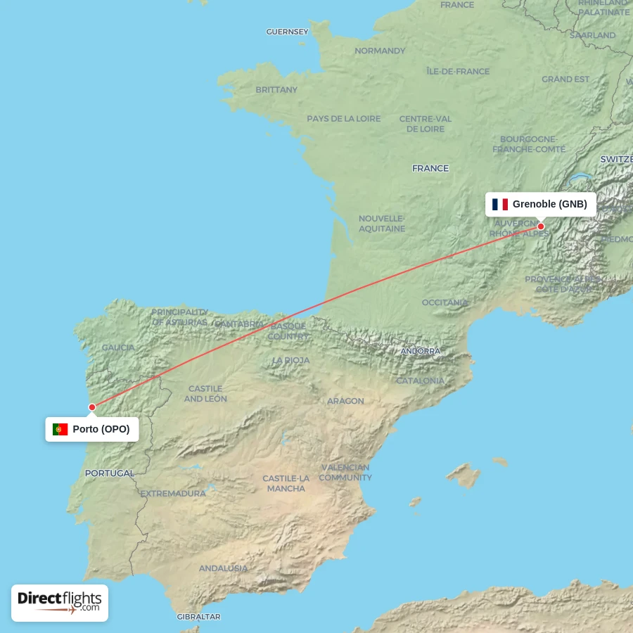 GNB - OPO route map