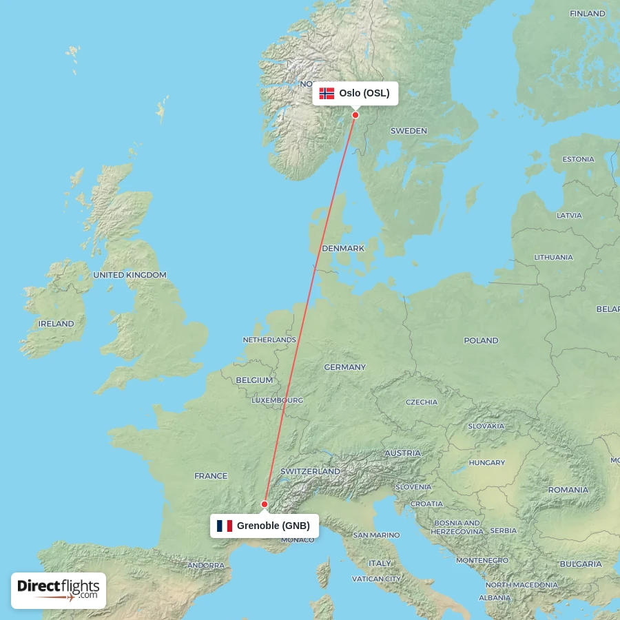 GNB - OSL route map