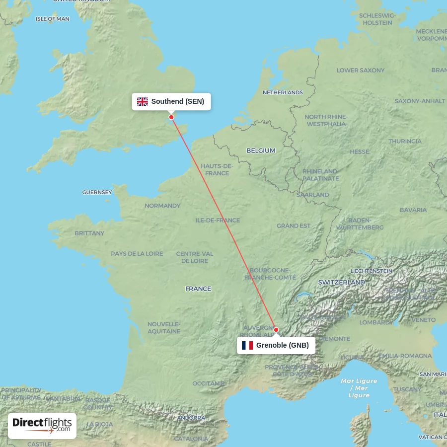 GNB - SEN route map