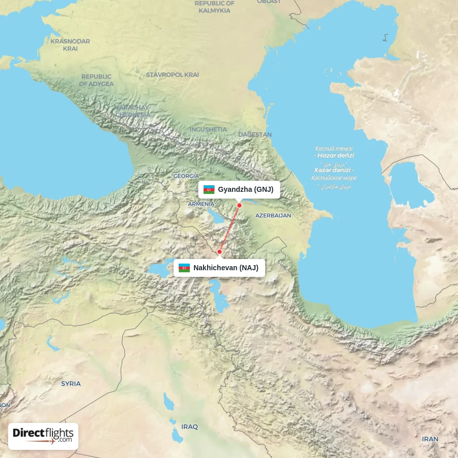 GNJ - NAJ route map