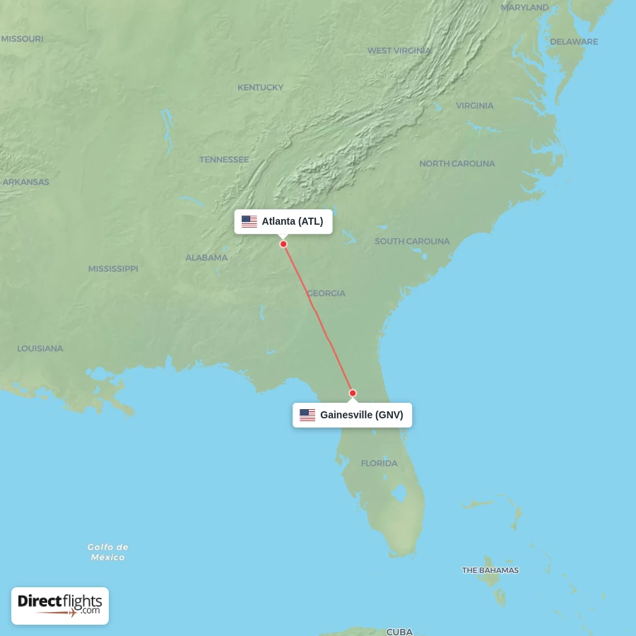 GNV - ATL route map