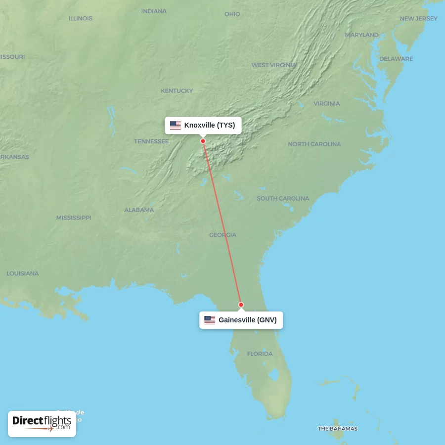GNV - TYS route map