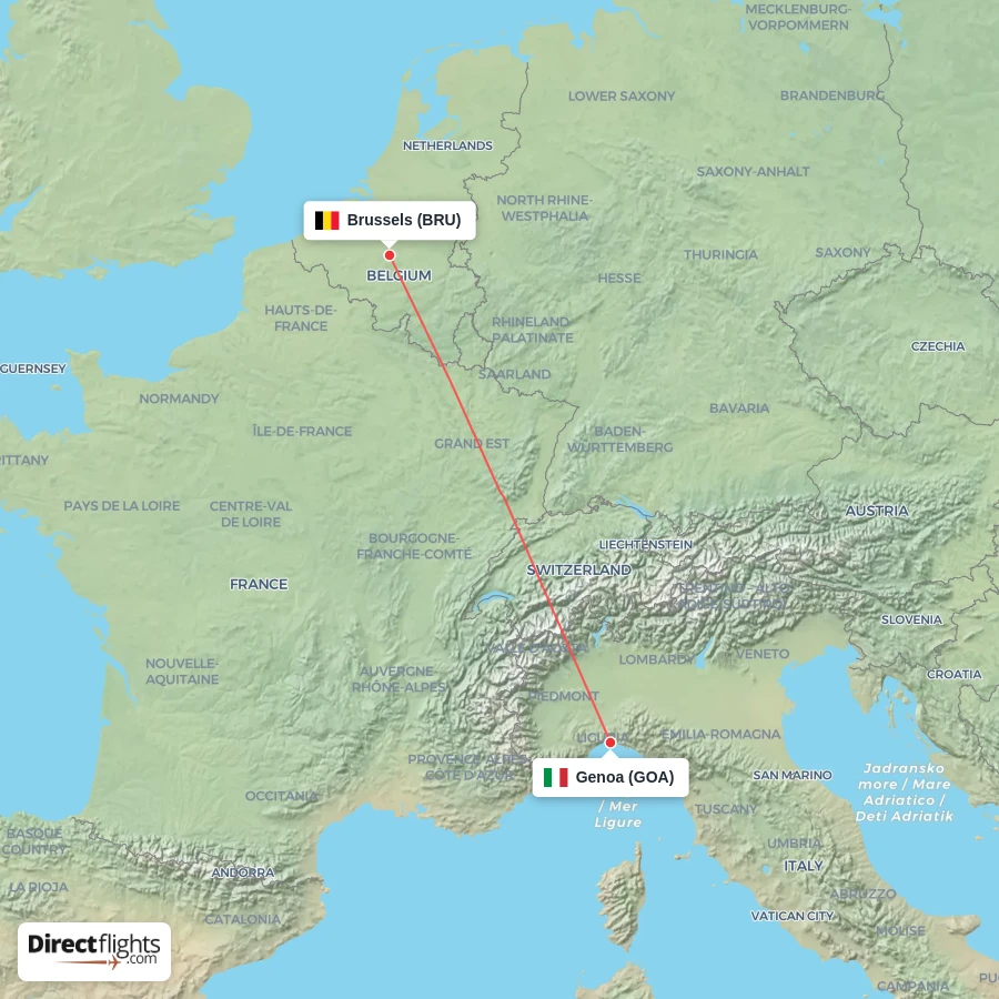 GOA - BRU route map