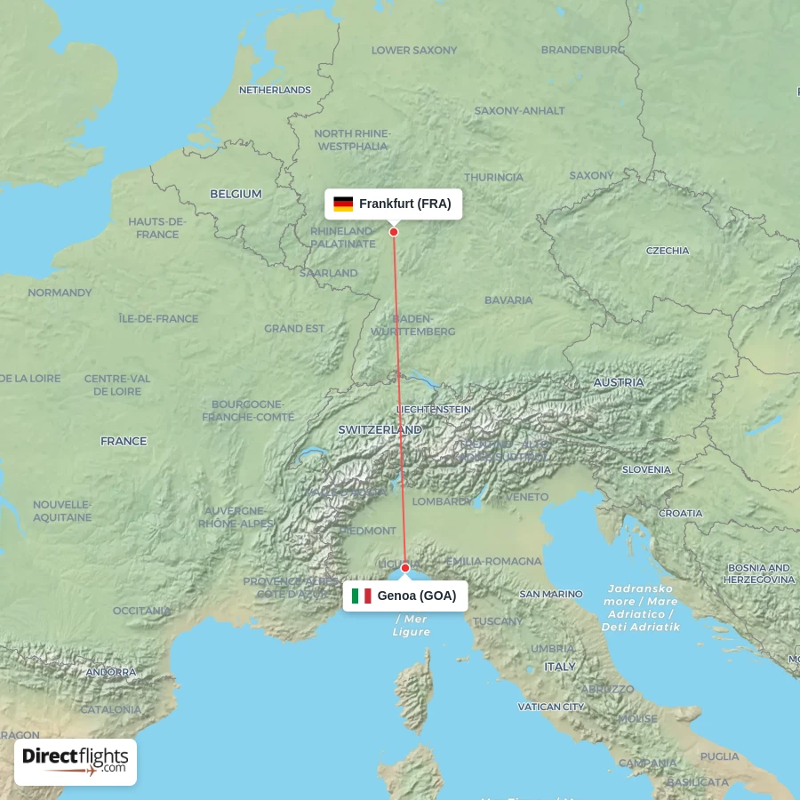 GOA - FRA route map