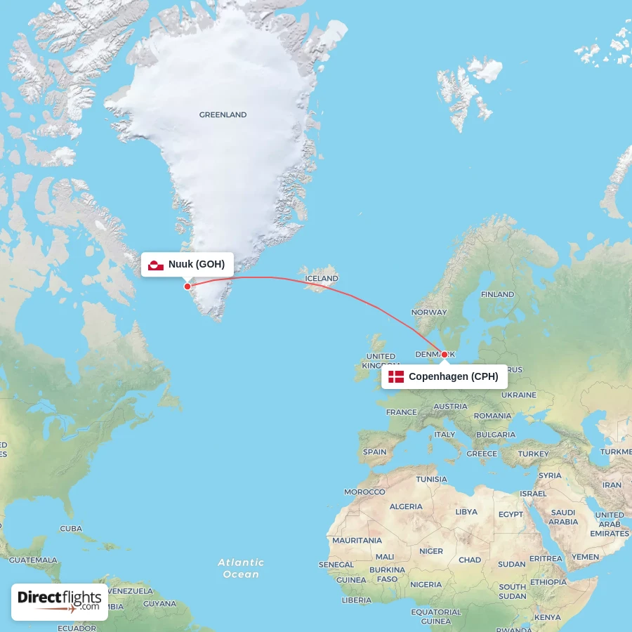 GOH - CPH route map