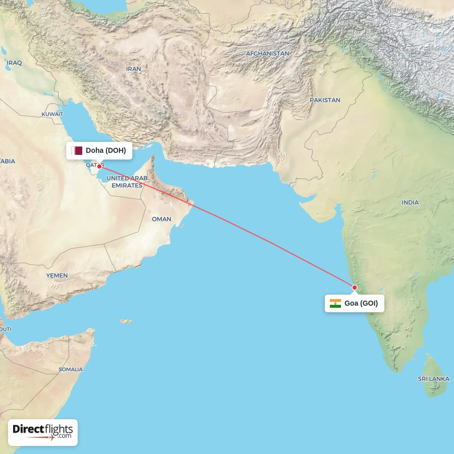 GOI - DOH route map