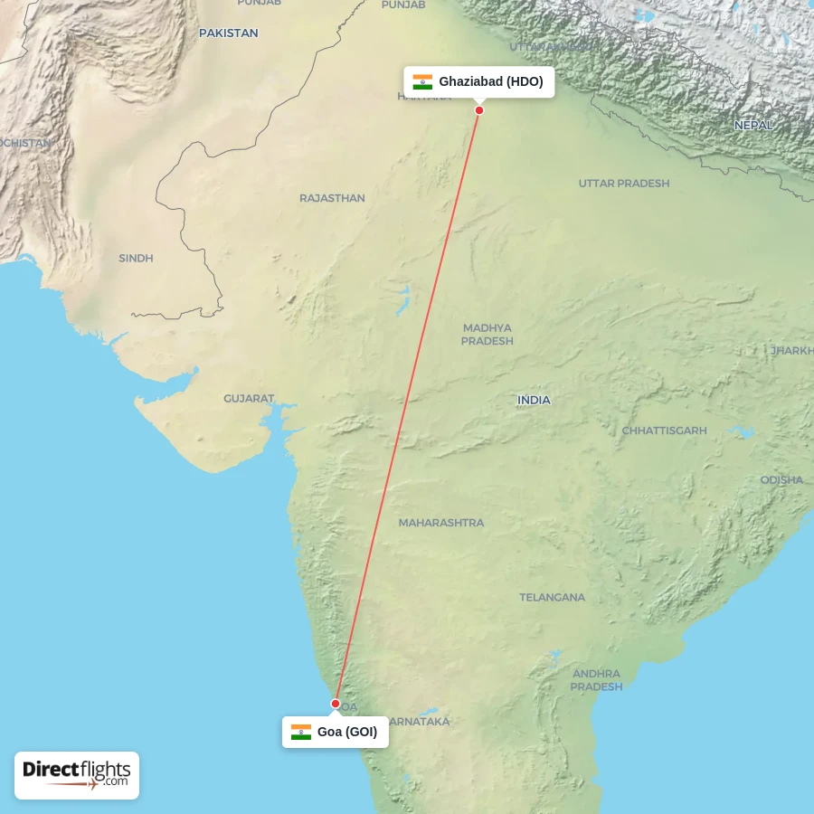 GOI - HDO route map
