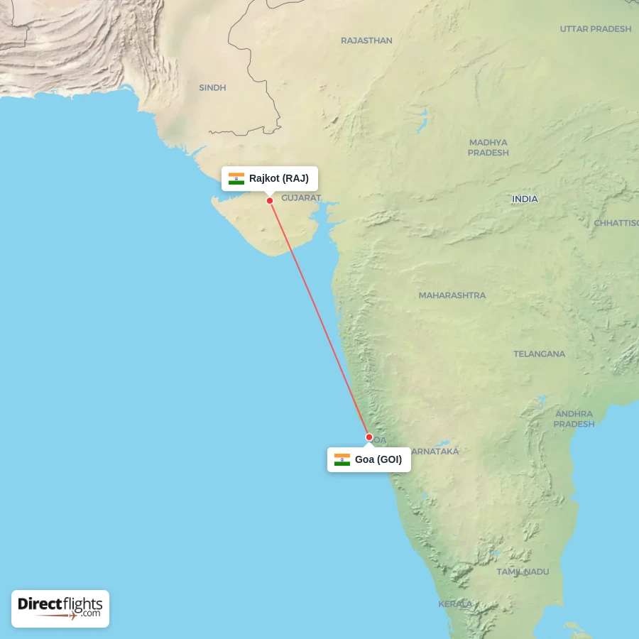 GOI - RAJ route map