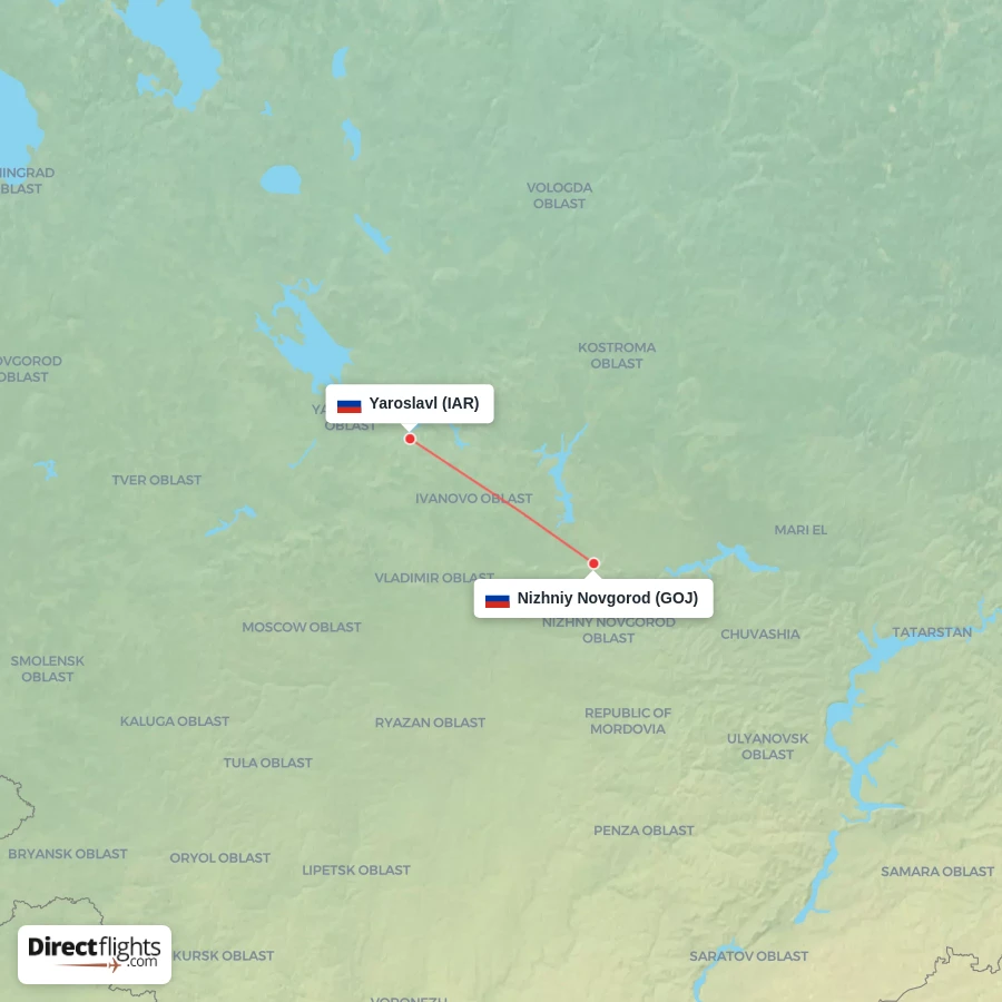 GOJ - IAR route map