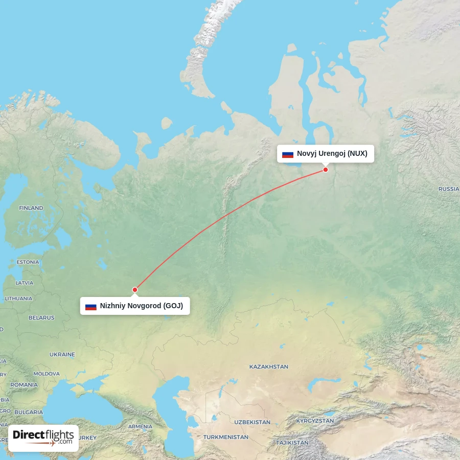 GOJ - NUX route map