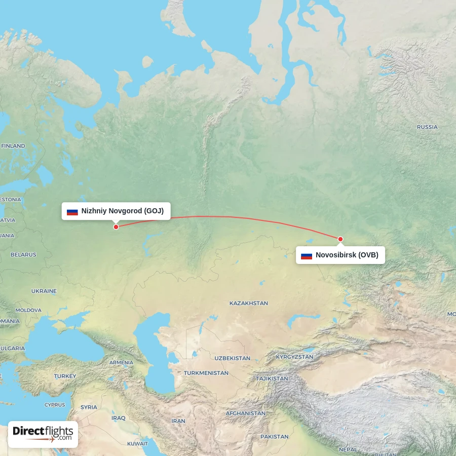 GOJ - OVB route map