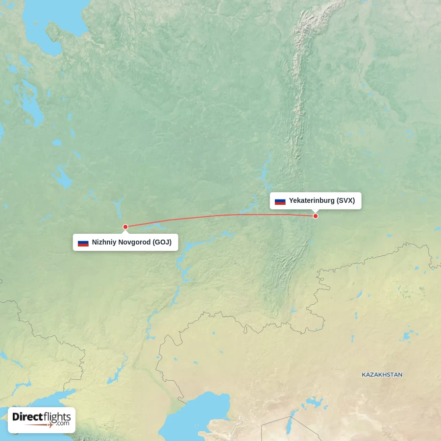GOJ - SVX route map