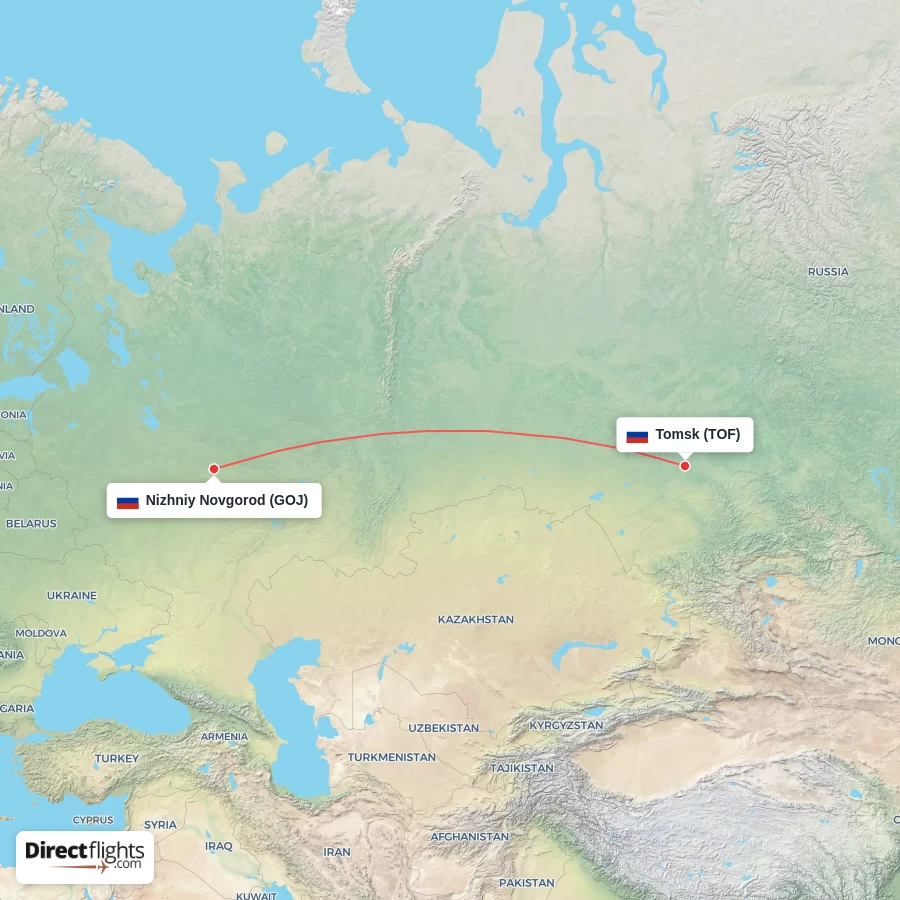 GOJ - TOF route map