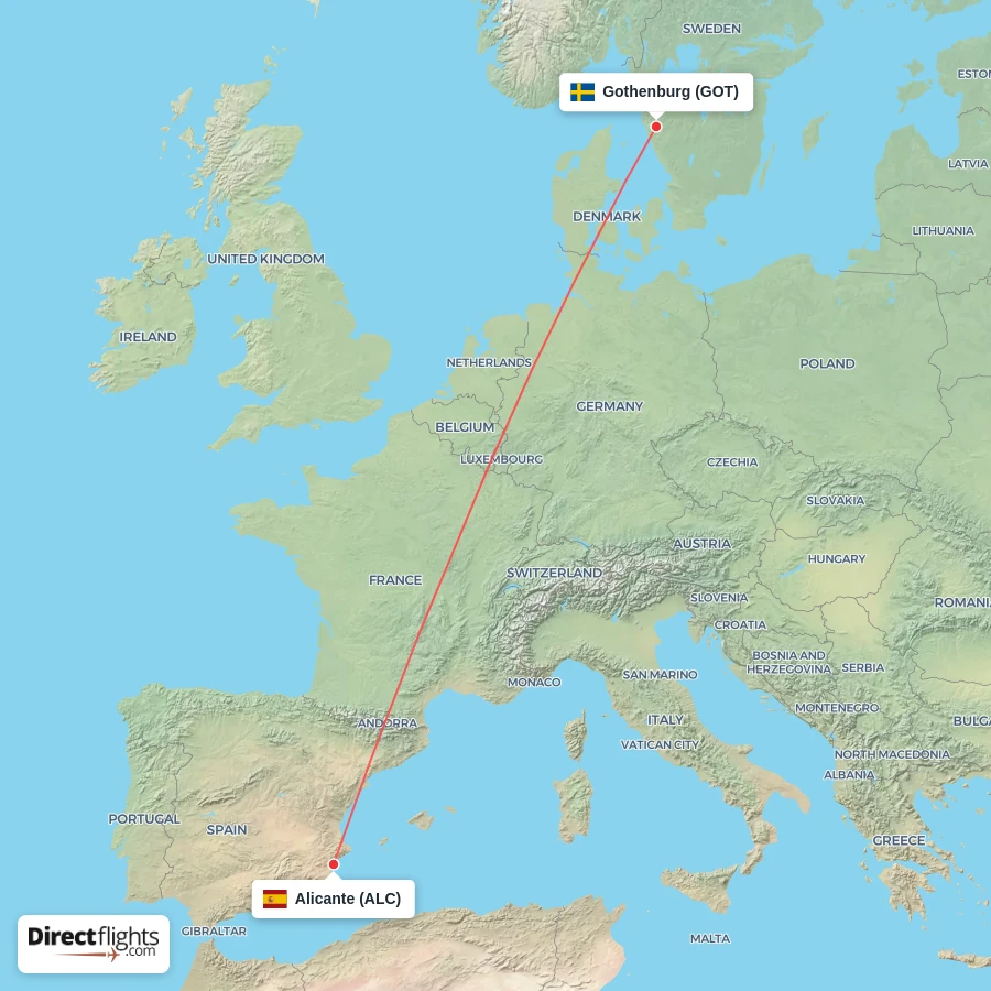 GOT - ALC route map