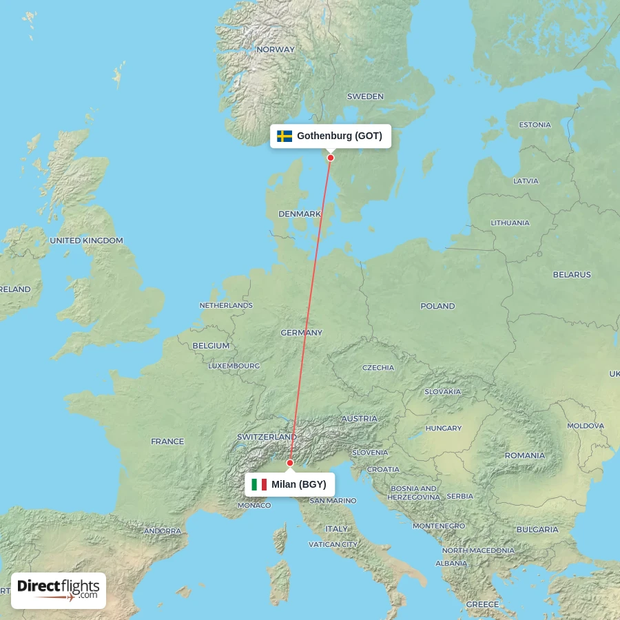 GOT - BGY route map