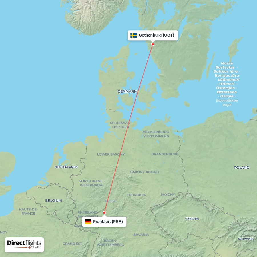 GOT - FRA route map