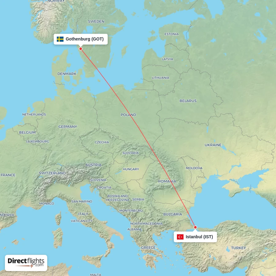 GOT - IST route map