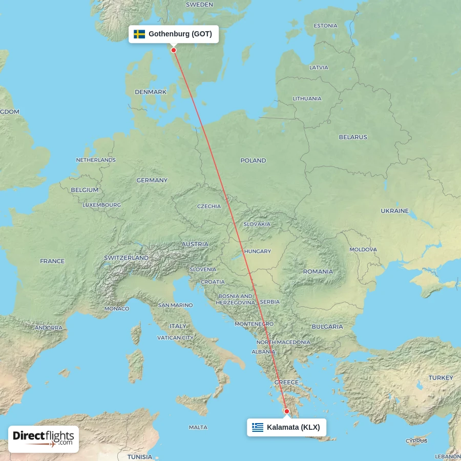 GOT - KLX route map