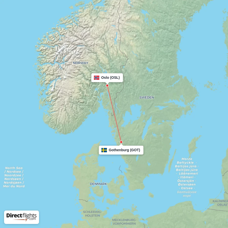 GOT - OSL route map