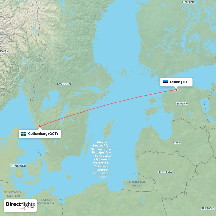 GOT - TLL route map