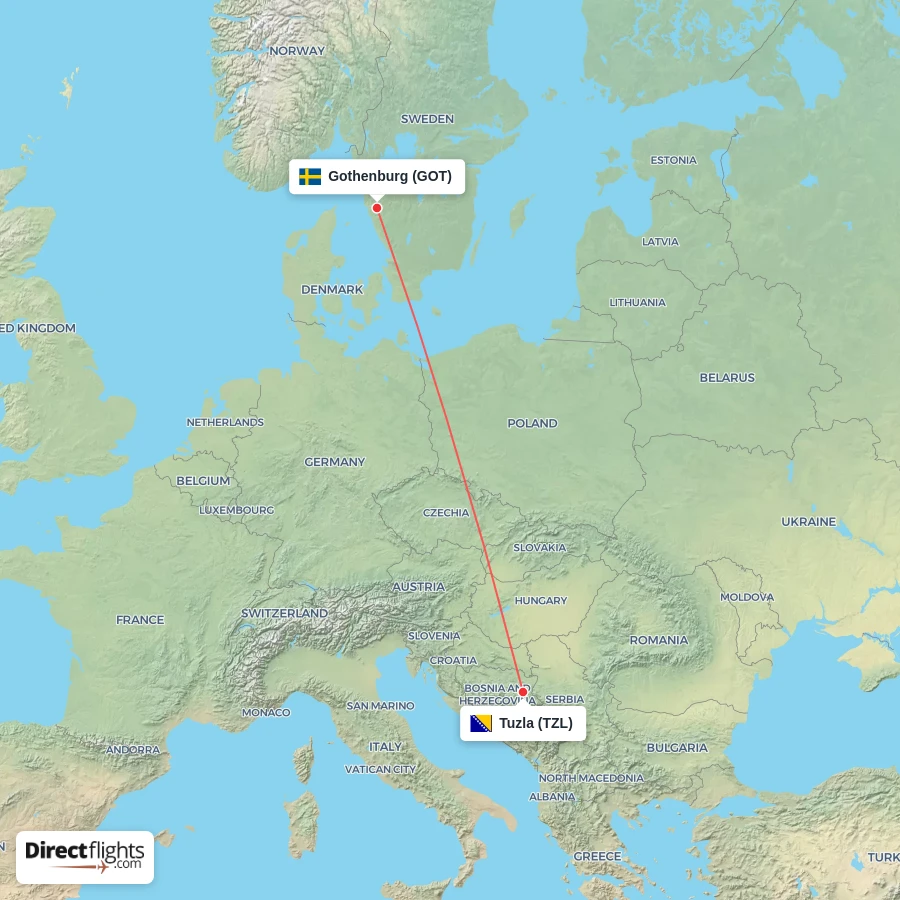 GOT - TZL route map