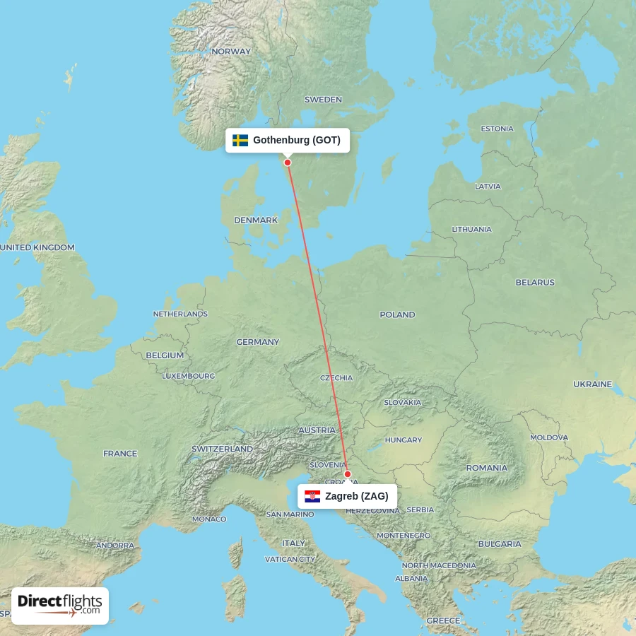 GOT - ZAG route map
