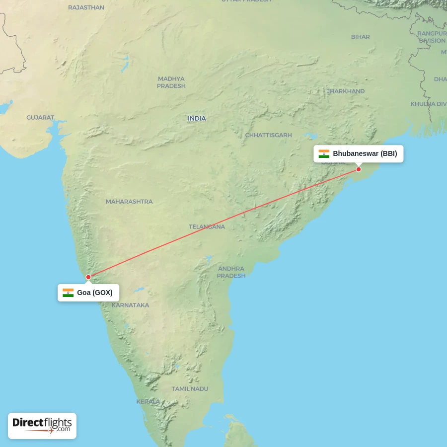 GOX - BBI route map