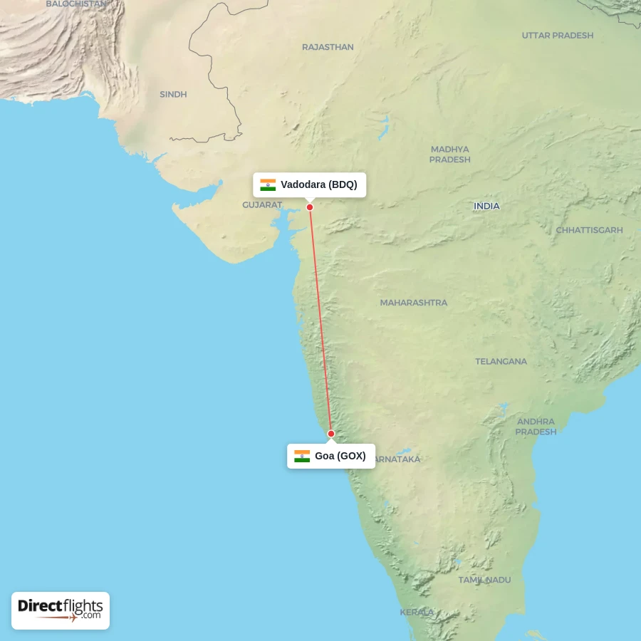 GOX - BDQ route map